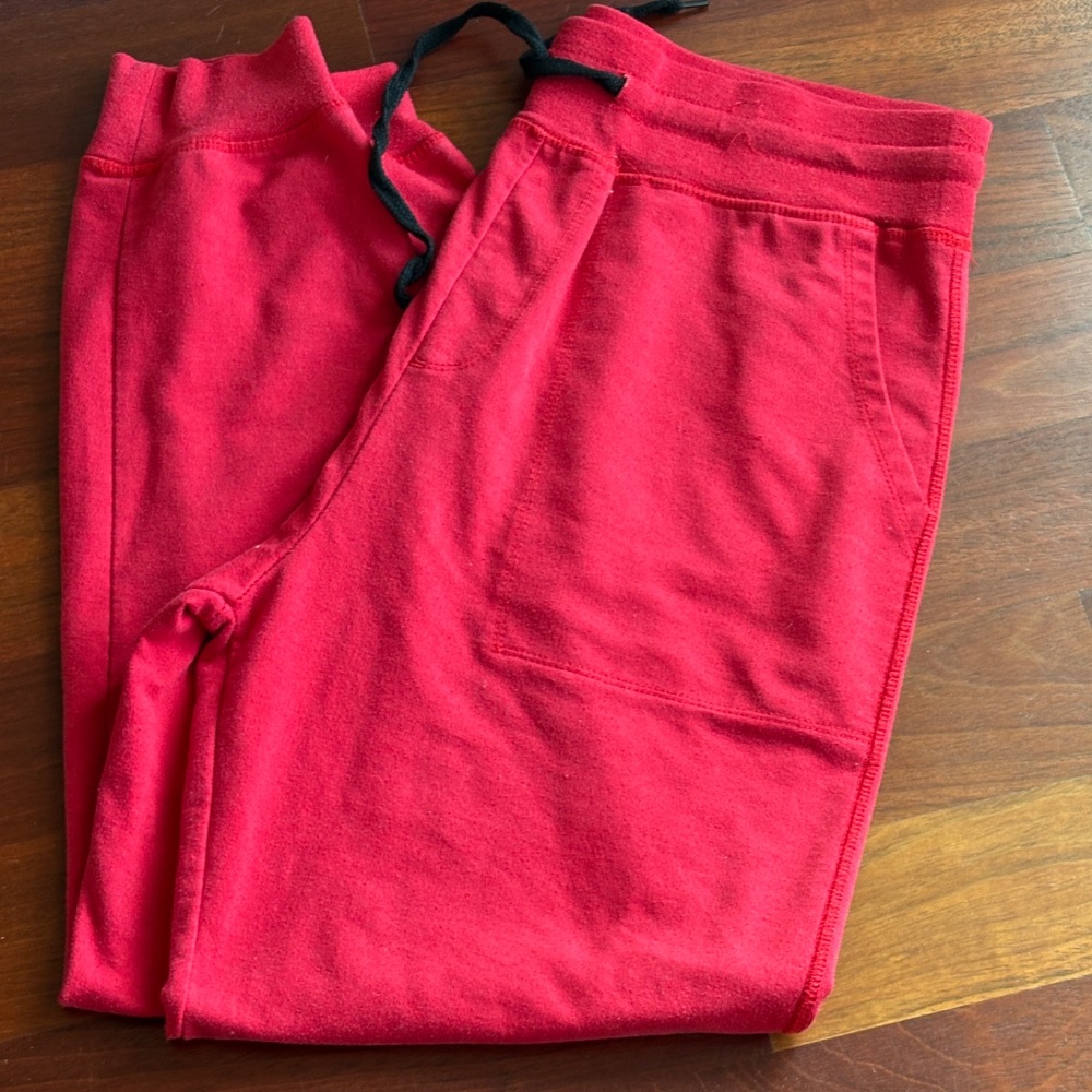 Carbon Red Cotton Blend Kids Sweatpants